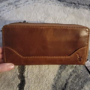 NwT FRYE Melissa Zip Around Wallet- Cognac